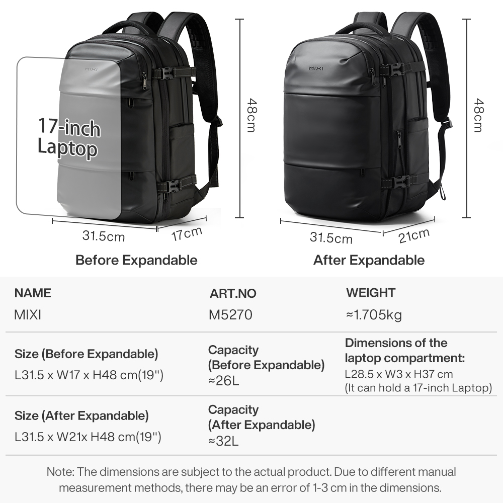 Mixi 19 Inch Vacuum Backpacks  - Laptop Backpack Anti Theft review and price